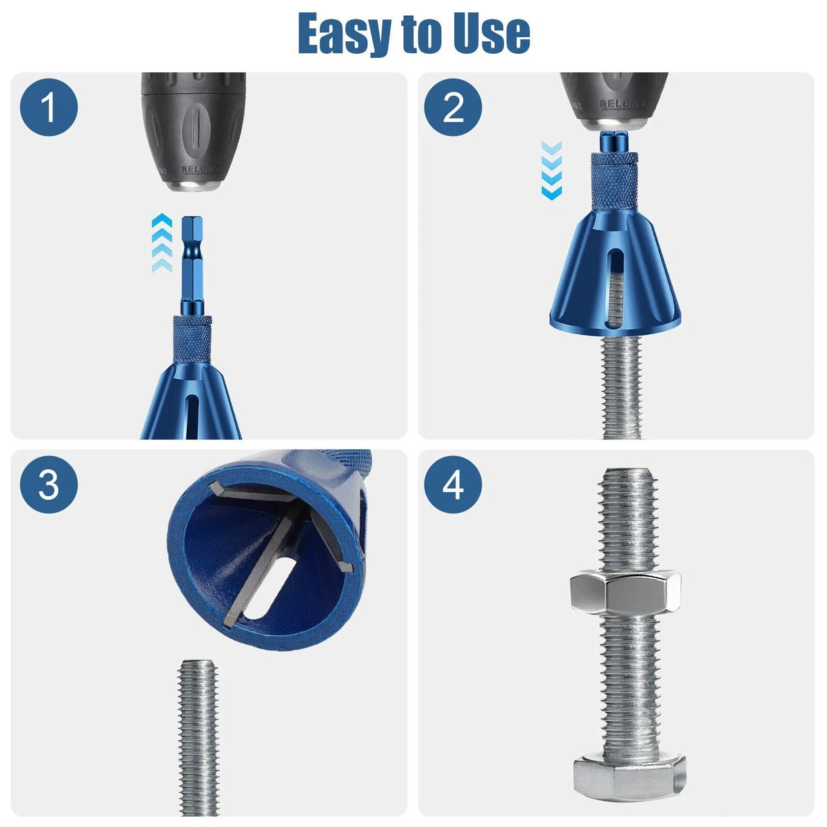 YG8 Alloy Deburring External Chamfer Tool 1/4'' Hex Shank Drill Bit Remove Burr