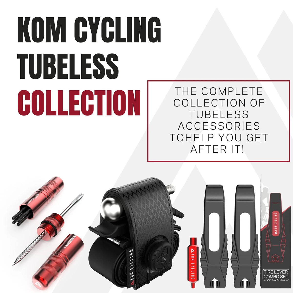 KOM Cycling Aluminum Valve Core Tool, Red with Premium Removal Tool