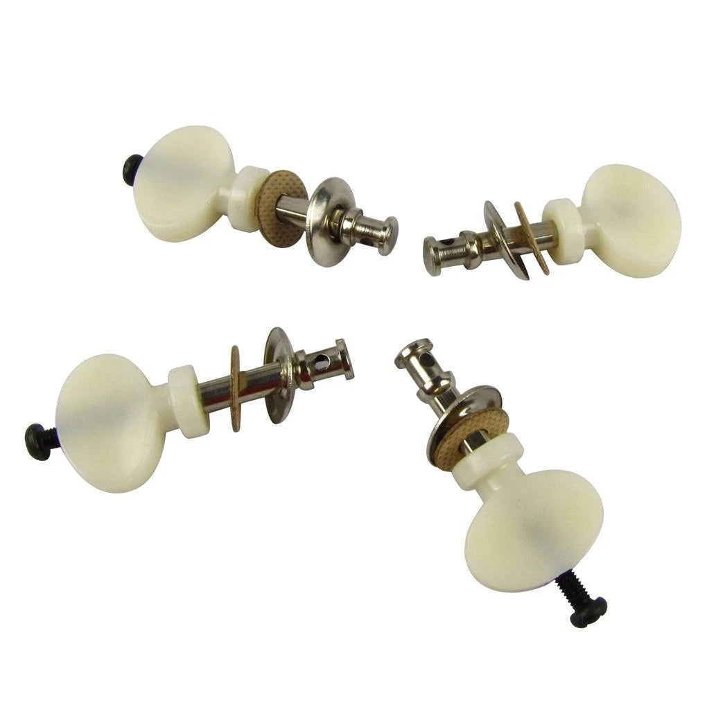 FLEOR White Ukulele Tuning Pegs Pin Machines Tuners Pack of 4
