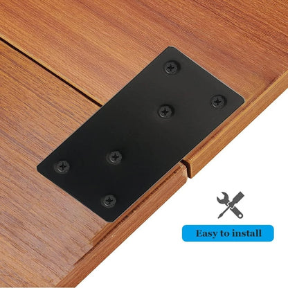 4 Pcs Black Flat Mending Plate Stainless Steel Bracket 4 x 2 inch