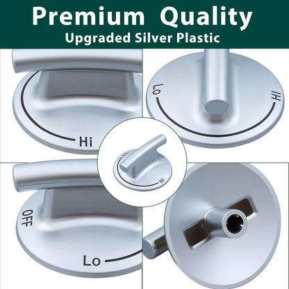 WP74009554 Stove Knobs Replacement Parts for Jennair Cooktop Knob Gas Silver