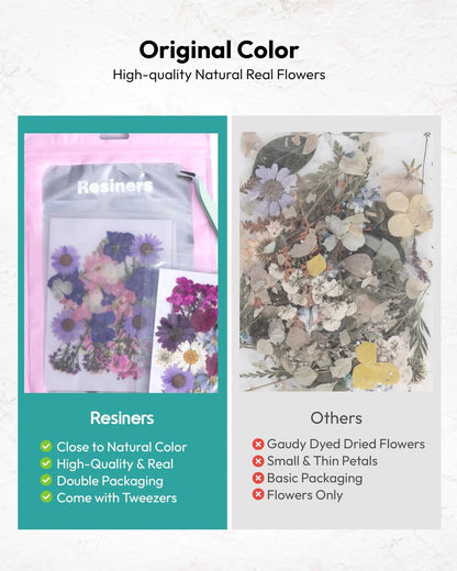 Dried Flowers, Resiners 100Pcs Pressed Flowers for Craft Purple Violet 100pcs