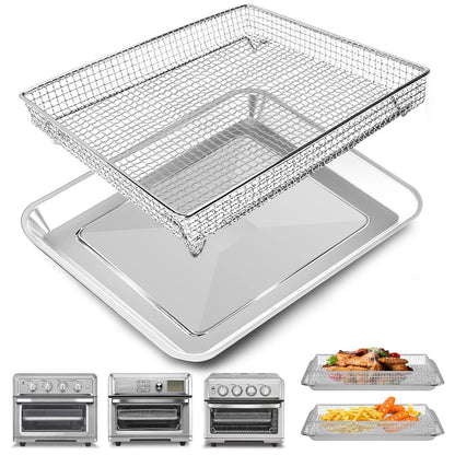 Air Fryer Basket Tray 12.4''x11'' For 1 Set and Basket, Silver