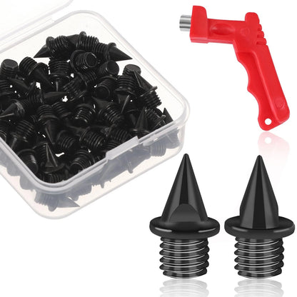 JULMELON 1/4 Inch Steel Track Spikes,60pcs Spikes with Inch, Black