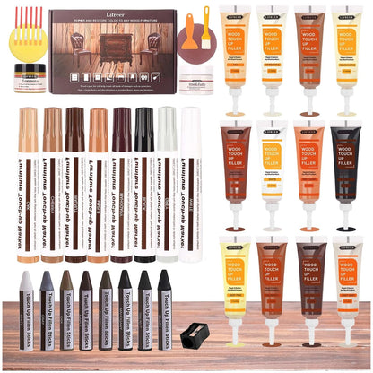 Lifreer Wood Repair Kit, 42 Pcs Furniture Kit - 42 Pcs, 42 Color
