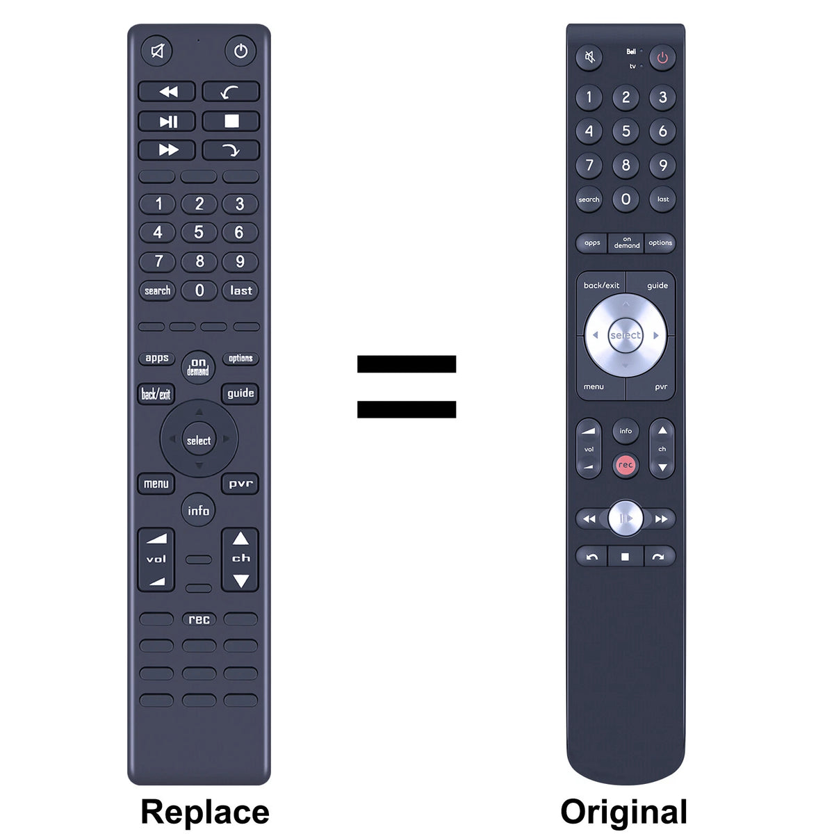 Replacement Remote Control For Bell Fibe Slim TV EXPRESSVU 6500 7500 9500