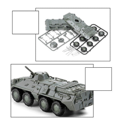 1:72 Plastic Movable BTR-80 Wheeled Armored Vehicle Model Kit Christmas Gifts
