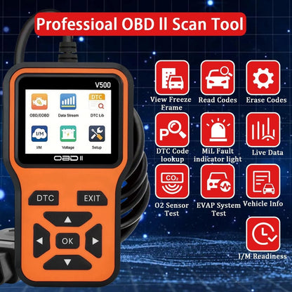 OBD2 Scanner Diagnostic Tool - Check Engine Light Code Orange
