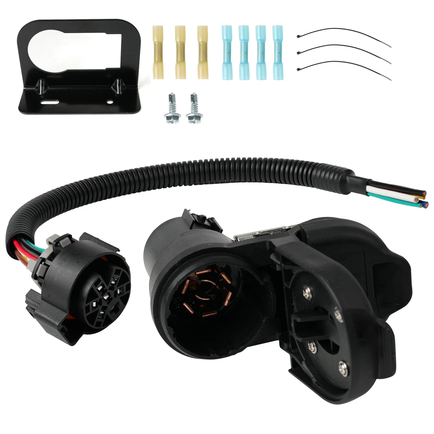 Trailer Tow Hitch Receptacle Installation Kit Rear Bumper Tail Brake Lights