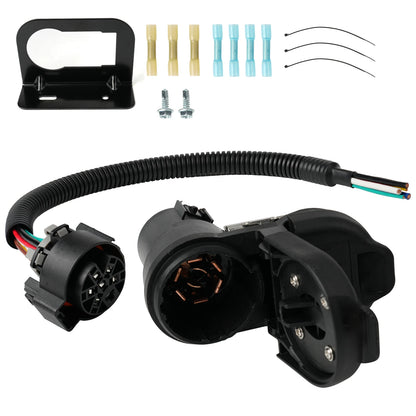 Trailer Tow Hitch Receptacle Installation Kit Rear Bumper Tail Brake Lights