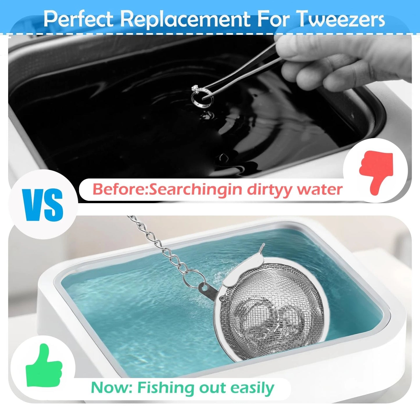4PCS Stainless Steel Ultrasonic Cleaner Basket - Professional Jewelry &...