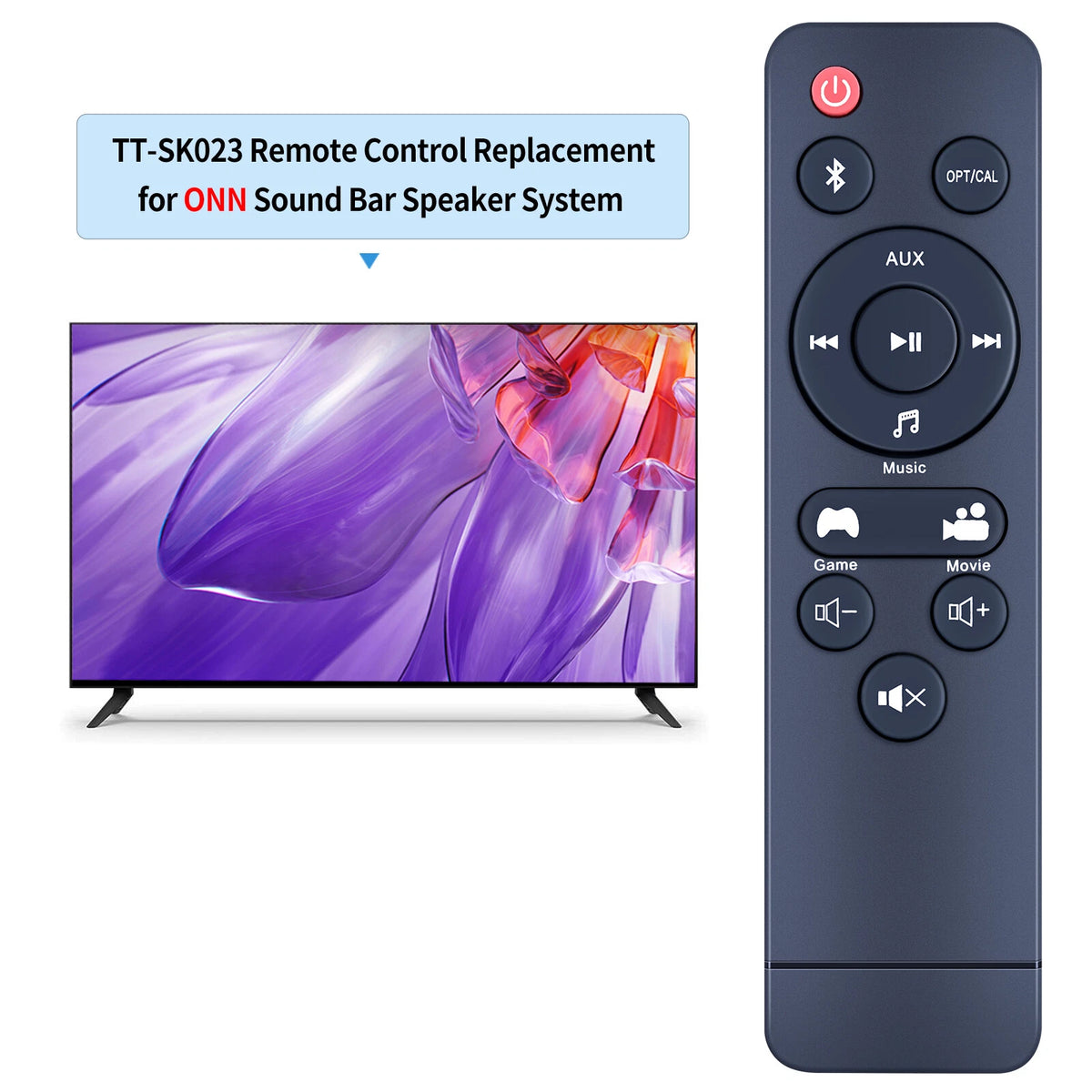 Soundbar Remote Control For ONN Sound Bar 100008045 100024201 100002635