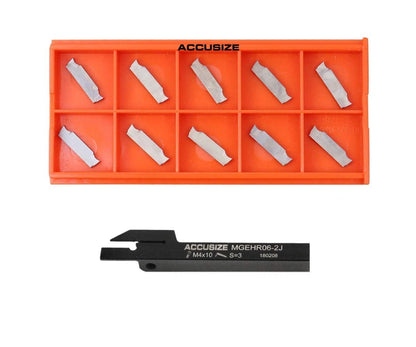 Accusize Industrial Tools 3/8" x MGEHR06-2J with 10 Pcs Aluminum-cut Inserts