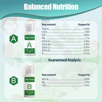Hydroponics Nutrients for Aerogarden(800ml in Total), Plant Food A & B...