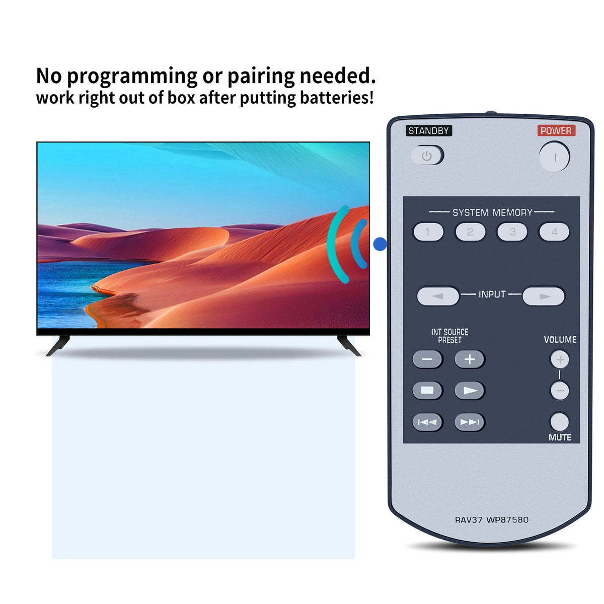 RAV37 WP87580 Remote Control For Yamaha Audio Receiver HTR-6290 RX-V1900