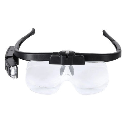 Adjustable Glasses Magnifying Glasses LED Headband Loupe Magnifier With Lamp