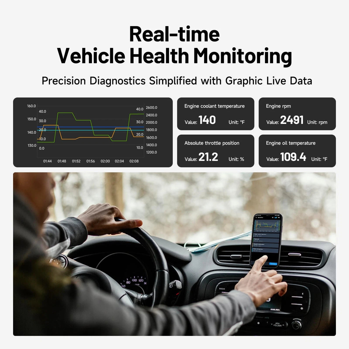 TOPDON Carpal OBD2 Scanner Bluetooth - for Car, AI-Assisted All Grey