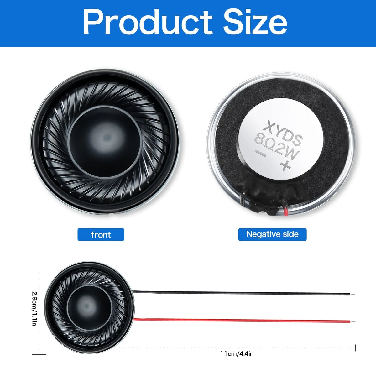 Weewooday 6 Pcs 2W 8 Ohm Small Speakers Metal Shell Round Internal [PICTURE]