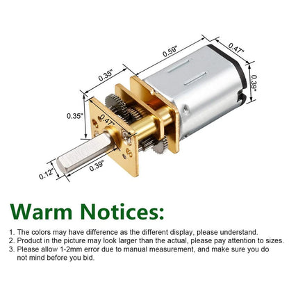 Hxchen DC 6V 60RPM Mini Metal Gearwheel Gear Motor 3mm Shaft for Robot