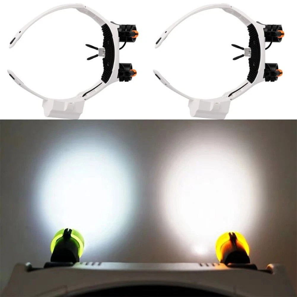 3-10X Adjustable LED Headband Magnifying Glasses Jeweler Watchmaker Repair Tool