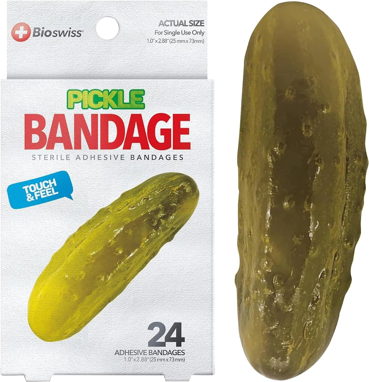 BioSwiss Bandages, Pickle Shaped Self Adhesive Bandage, Latex 24-Count Box