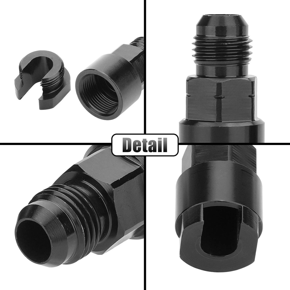 2pcs 6AN Male to 3/8"& 5/16" Hardline Tube Fuel Line Fitting Compression Adapter