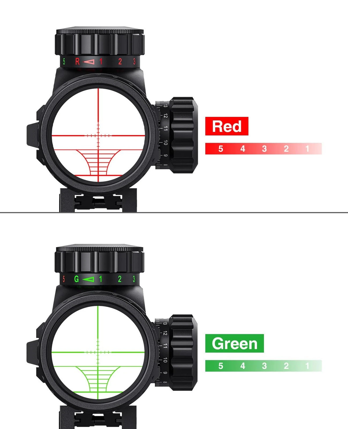 MidTen 4-16x50 AO Hunting Rifle Scope Dual Illuminated Optics & Green