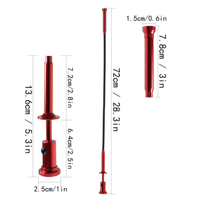 Flexible Claw Pickup Tool with Magnet telescoping led Red