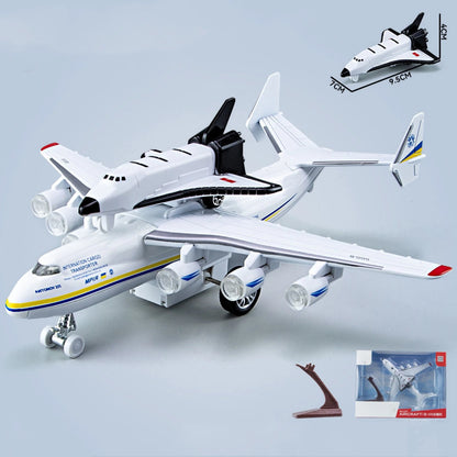 1/400 An-225 Mriya Plane w/Buran Orbiter Model Sound Light Pull Back O