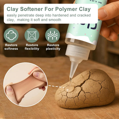 1DFAUL 120ml Polymer Clay Softener, Restore Flexibility, transparent