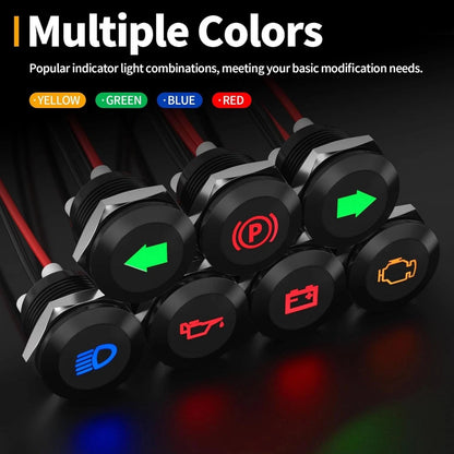 Waterproof Dashboard Indicator Set DC 12V 24V LED Warning Lights Automotive