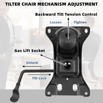 Besitu 500Lbs Office Chair Replacement Parts, w/ 6'' 6''x10.2"-500LBS, Black