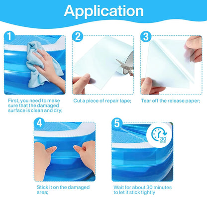 WENESTR Pool Patch Repair Kit Waterproof Tape for 3.2in X 7ft, white