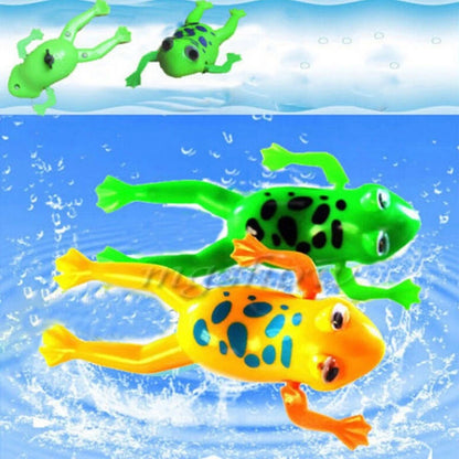 Cute Bathroom Tub Bathing Toy Clockwork Wind UP Plastic Bath Frog Baby kids
