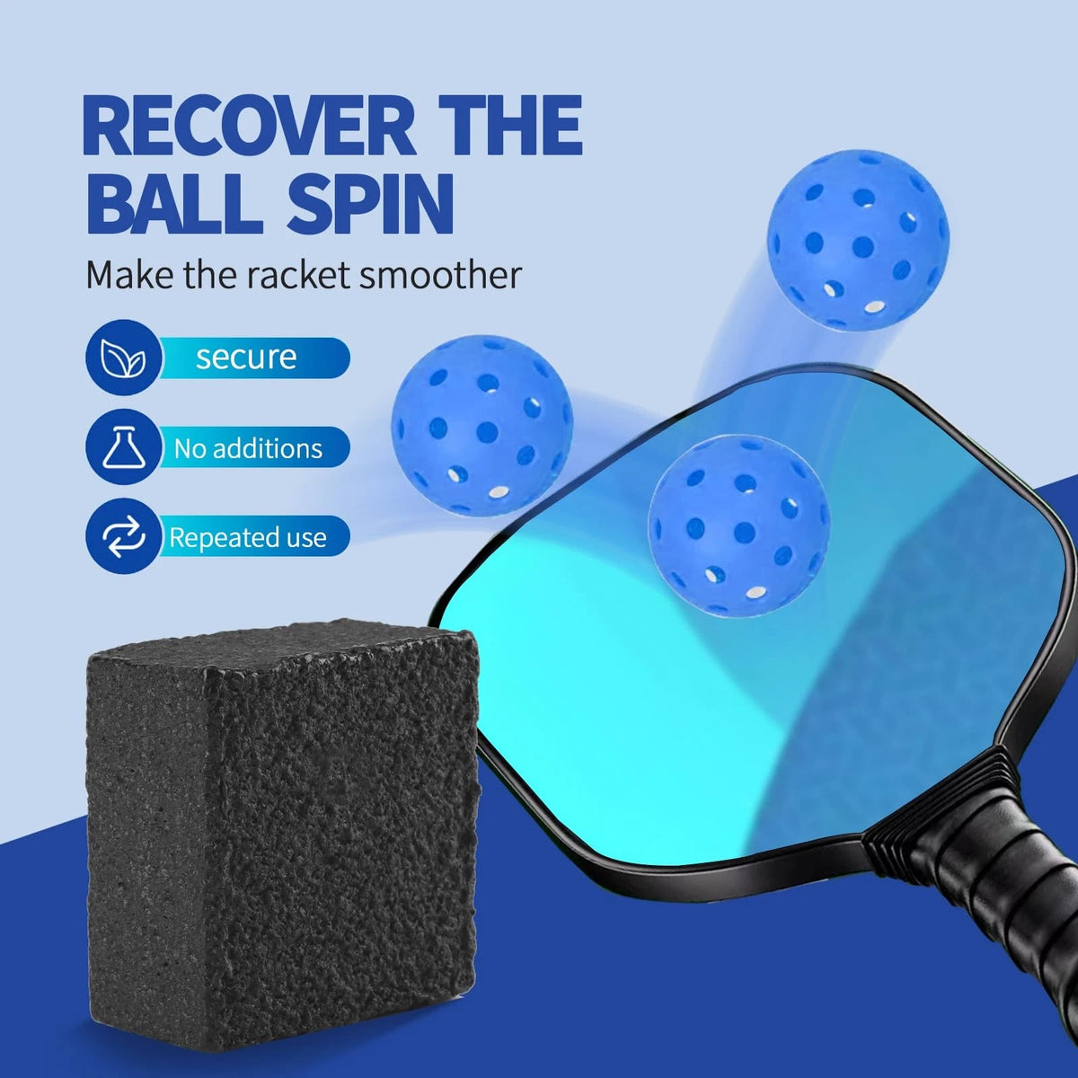 WALACT 2PCS Pickleball Paddle Eraser, Carbon Cleaner, Quick & Effective Black