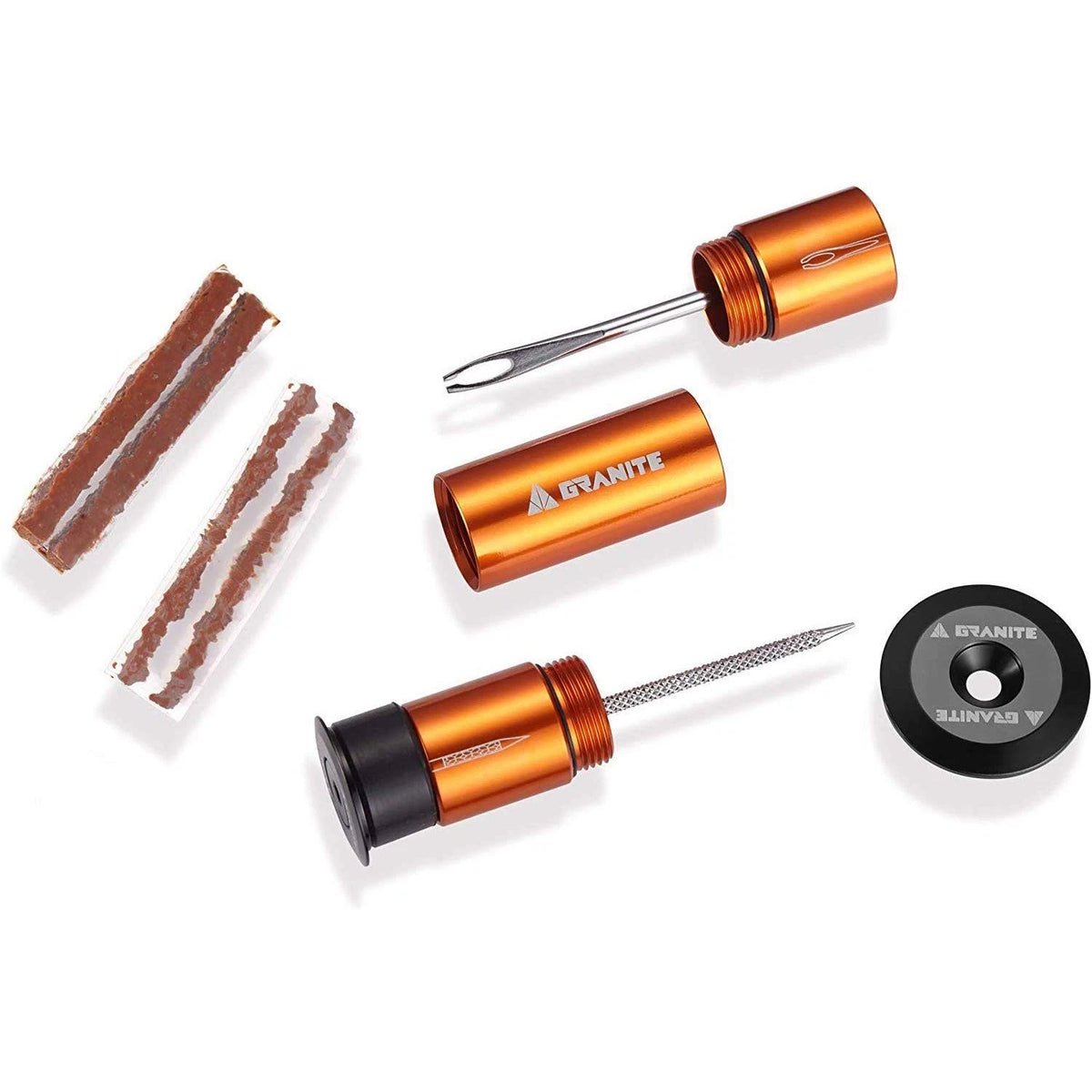 Granite Stash Tubeless Flat Tire Repair Kit Bike Tool Taille unique, Orange