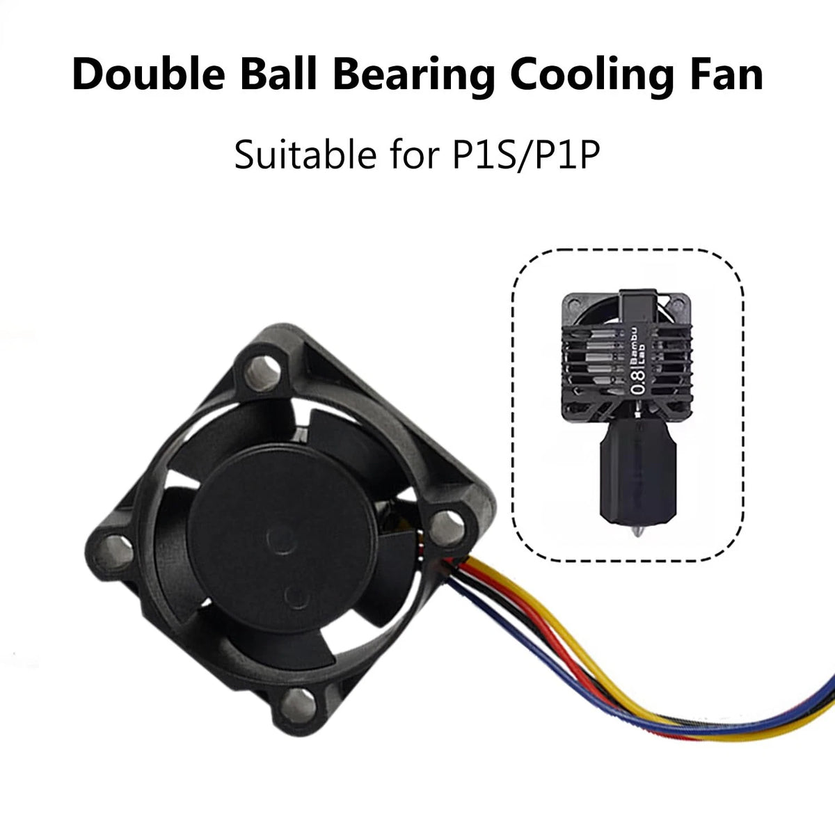 3D Printer DC5V 2510 Extruder Hotend Cooling Fan for Bambu Lab P1P/P1S,...