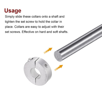 HARFINGTON 2pcs Double Split Shaft Collar for 17mm Set Screw Bore