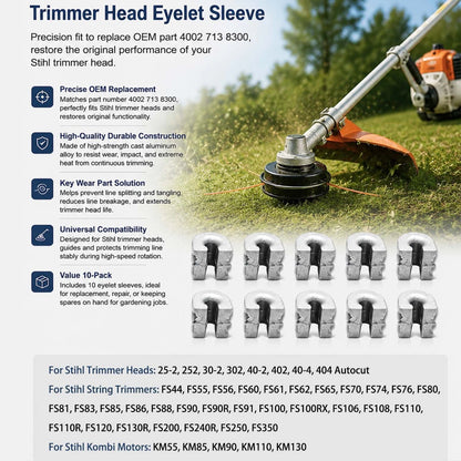 10 Pack Trimmer Head Eyelet Sleeves Fits for Stihl Stops Fraying Cast Aluminum