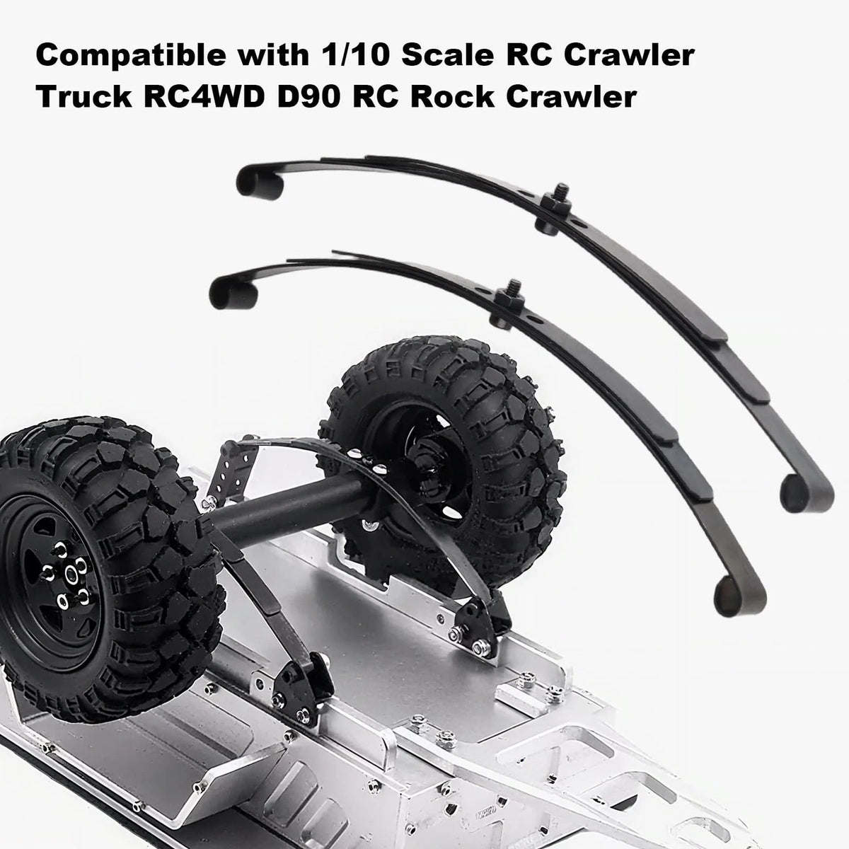 Hobbypark Stiff Leaf Spring Suspension Steel Bar Kit for 1/10 RC Rock Black