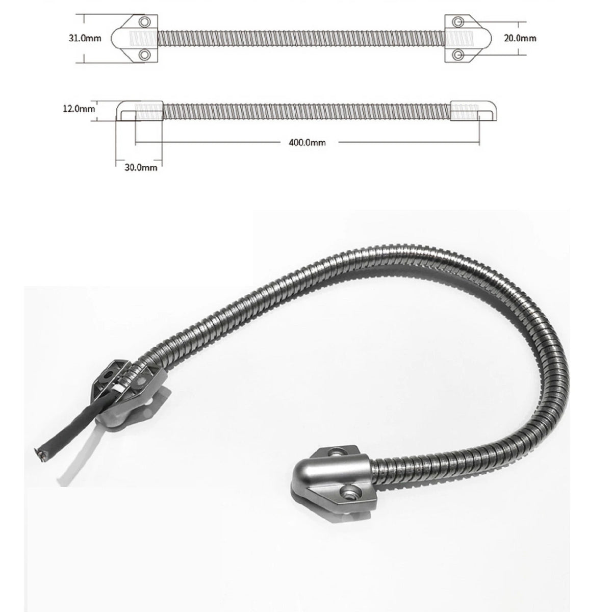 400mm Length Control Lock Electric Exposed Door Lock Stainless Steel Cable Line