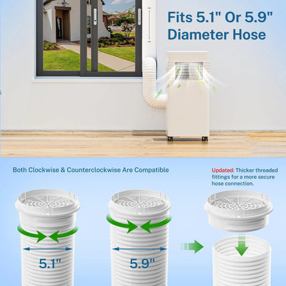 Insputer Portable ac Window Vent Kit with Universal Coupler, A-17-56in, White