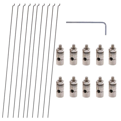 10PCs Steel Z Push Rods 1.2 x 140mm and Adjustable 140mm/5.51, Silver