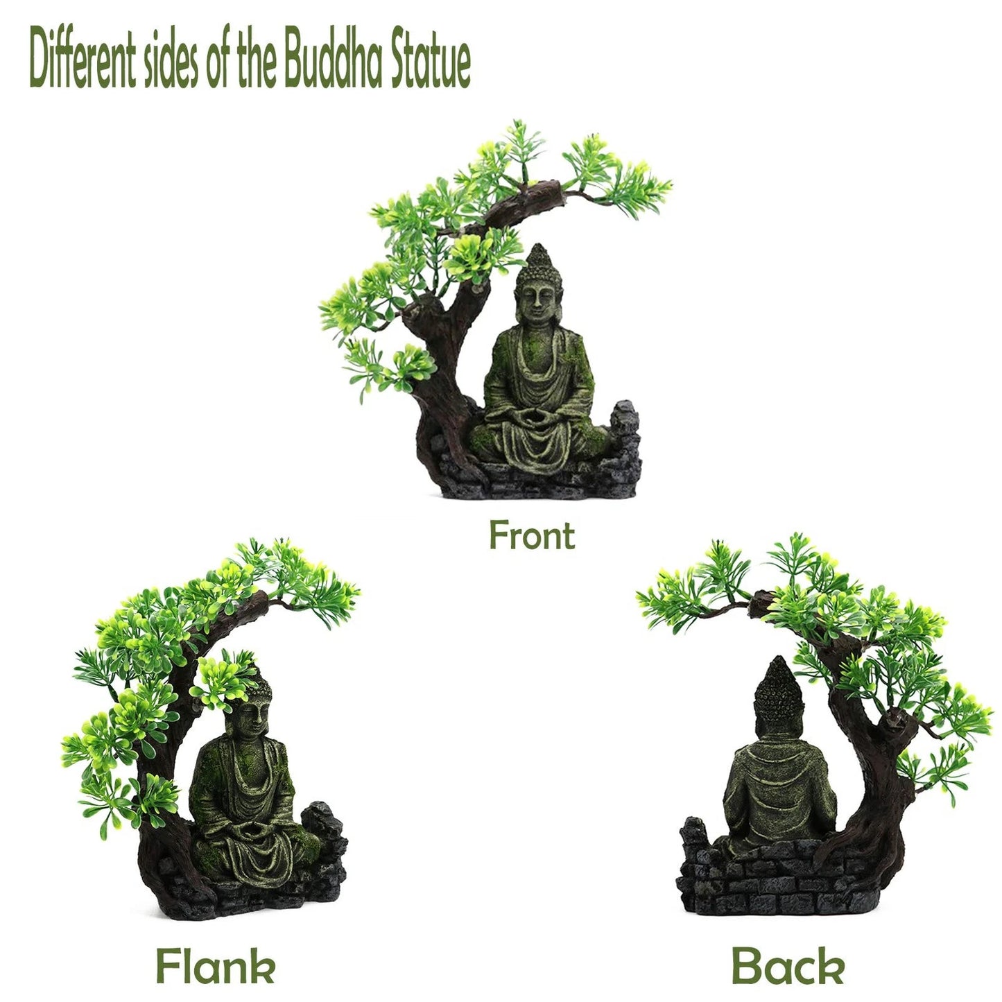 Tfwadmx Aquarium Buddha Statue Decoration Resin Style 1, Gold Or Golden Brown