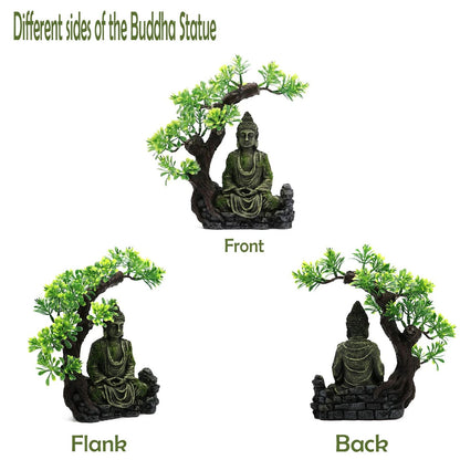 Tfwadmx Aquarium Buddha Statue Decoration Resin Style 1, Gold Or Golden Brown