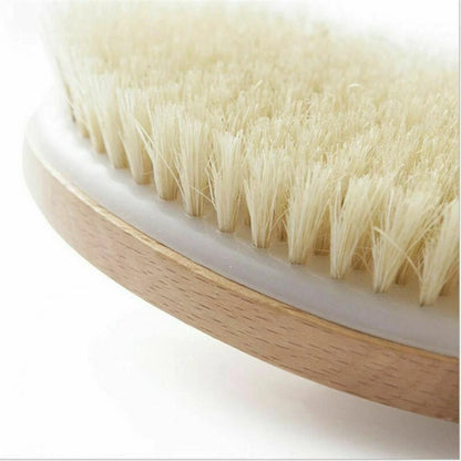 Durable Natural Long-Handled Bath Shower Body Back Dry Skin Spa Scrubber Brush A