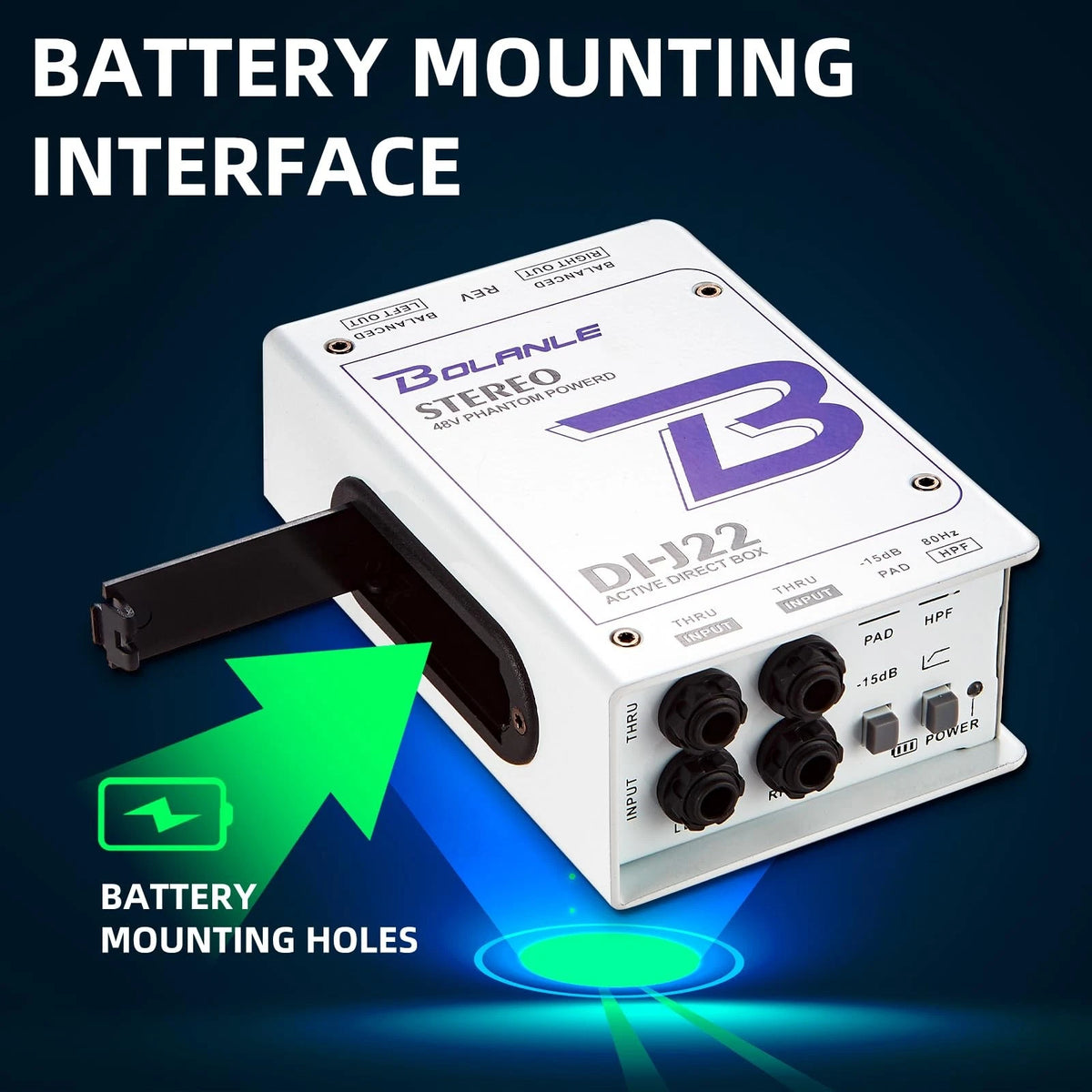 Bolanle J22 Professional Stereo DI Box/Splitter XLR 1/4 inch, Dual Channel...