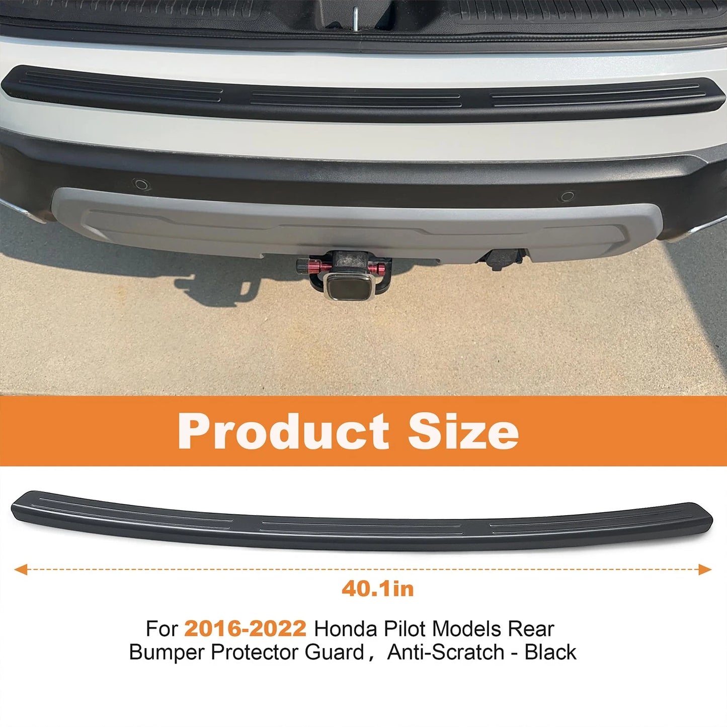 Black Rear Bumper Guard for Honda Pilot 2016-22,Anti-Scratch Protector Accessory