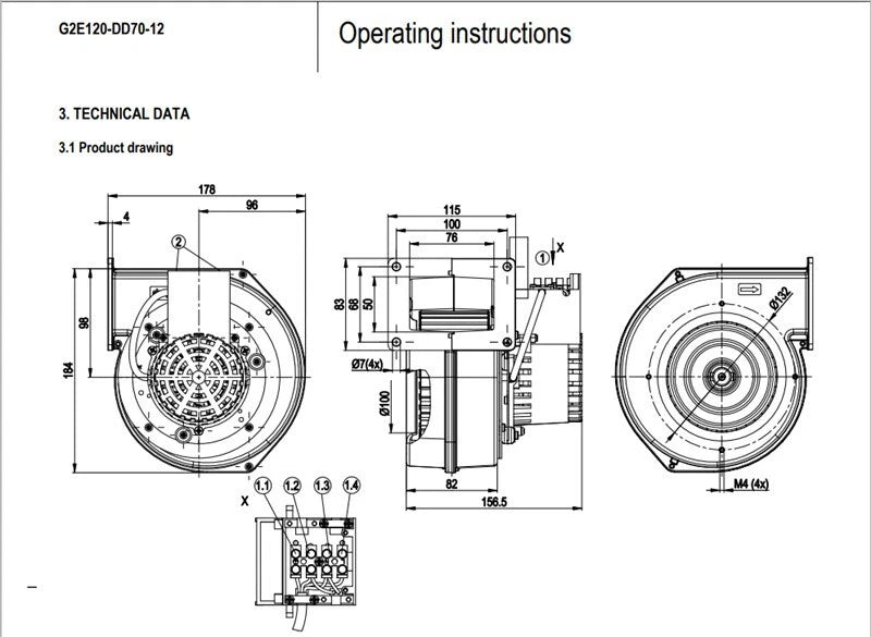 Ebmpapst Fan G2E120-DD70-12 Blower Fan AC 230V 0.28A 62W ??120MM Centrifugal Fan