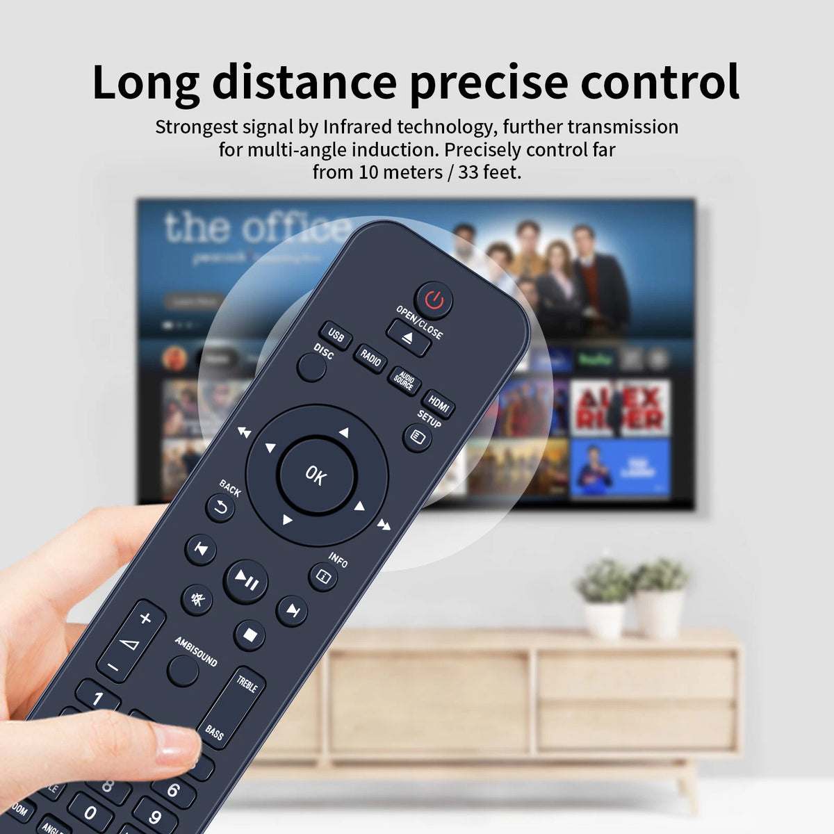 Replacement Remote Control For Philips HTS6120 HTS6120/37 HTS612037